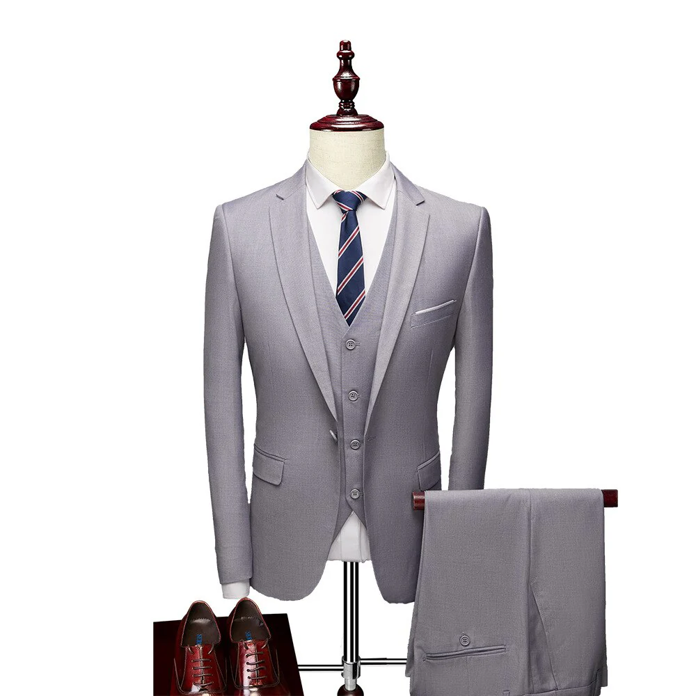 Mens Wedding Suits 3 Pieces Sets Blazer Vest Suit Pants Business Formal Dress Jacket - Image 13