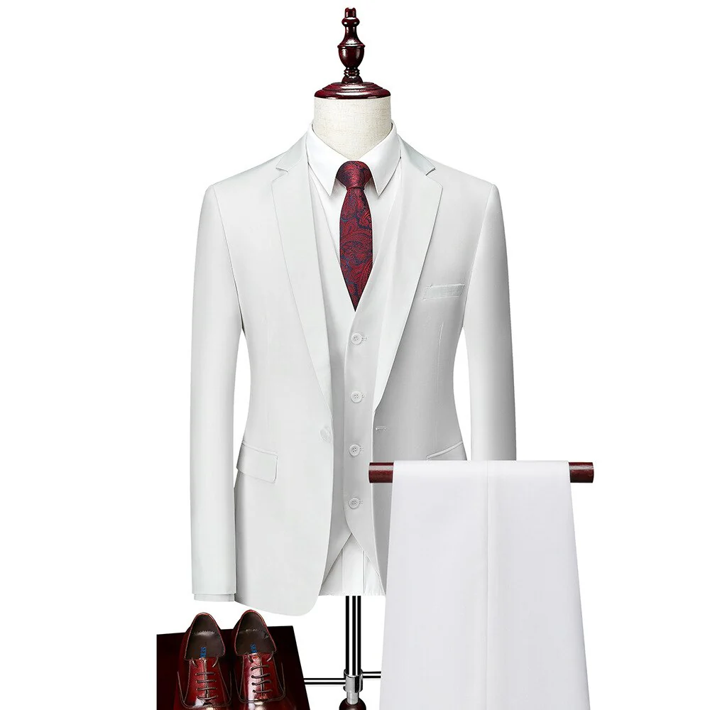 Mens Wedding Suits 3 Pieces Sets Blazer Vest Suit Pants Business Formal Dress Jacket - Image 7