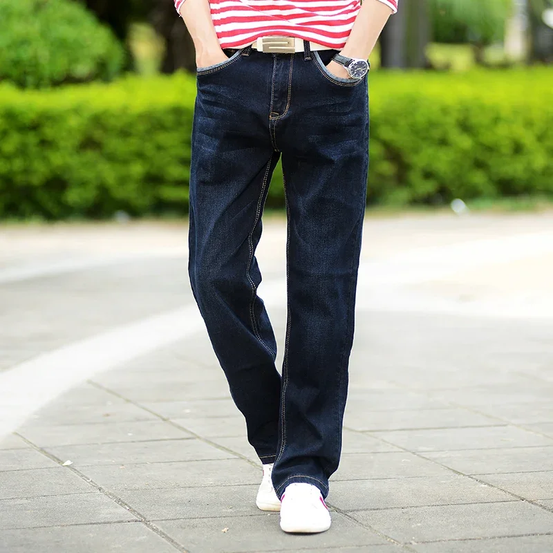 Mens Wide Leg Jeans Slightly Flared Slim Fit Famous Brand Blue Black jeans Designer Classic Male Stretch Denim pantd - Image 4
