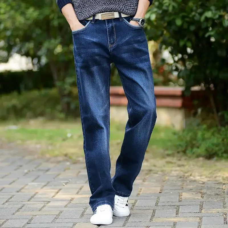 Mens Wide Leg Jeans Slightly Flared Slim Fit Famous Brand Blue Black jeans Designer Classic Male Stretch Denim pantd - Image 8