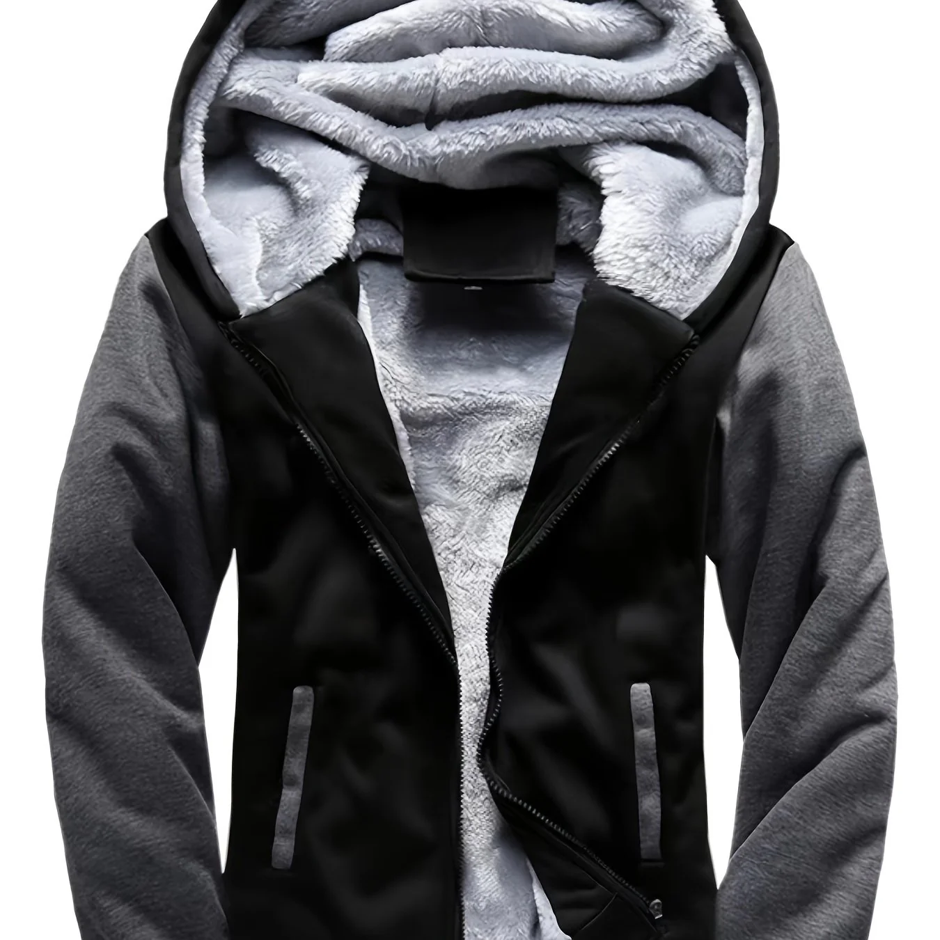 Men'S Winter Thick And Padded Warm Zip Up Hooded Jacket - Image 14