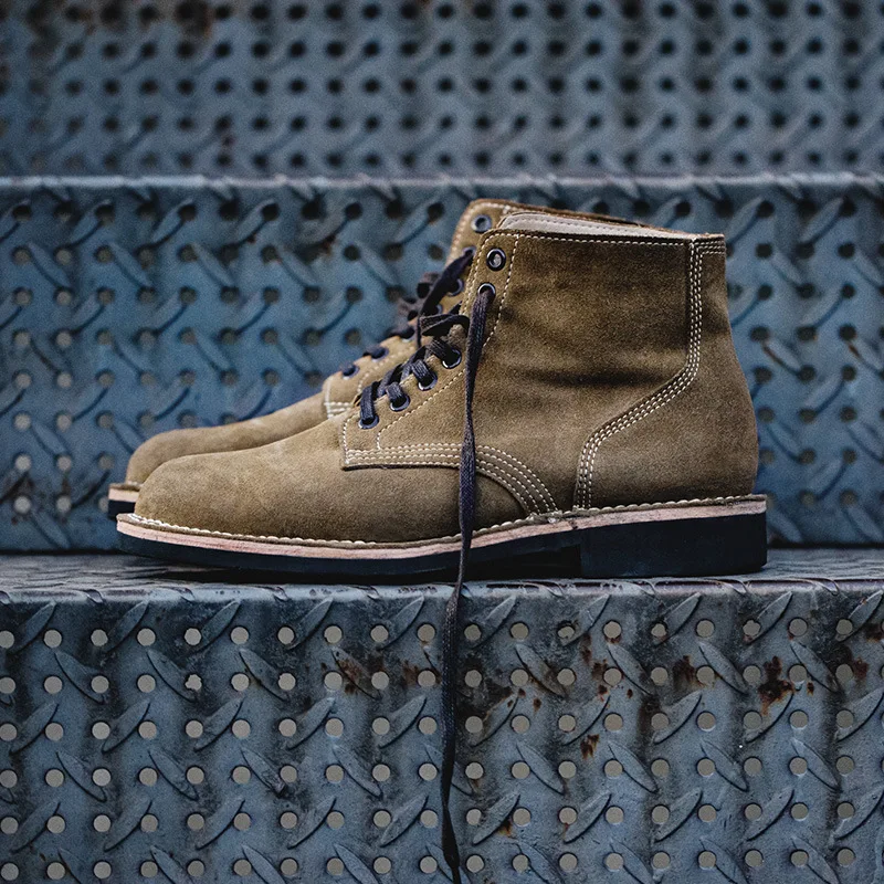 Men's Work Boots Spring American Style High Top Desert Boots Vintage Military Boots Mid Top Motorcycle Ankle Boots