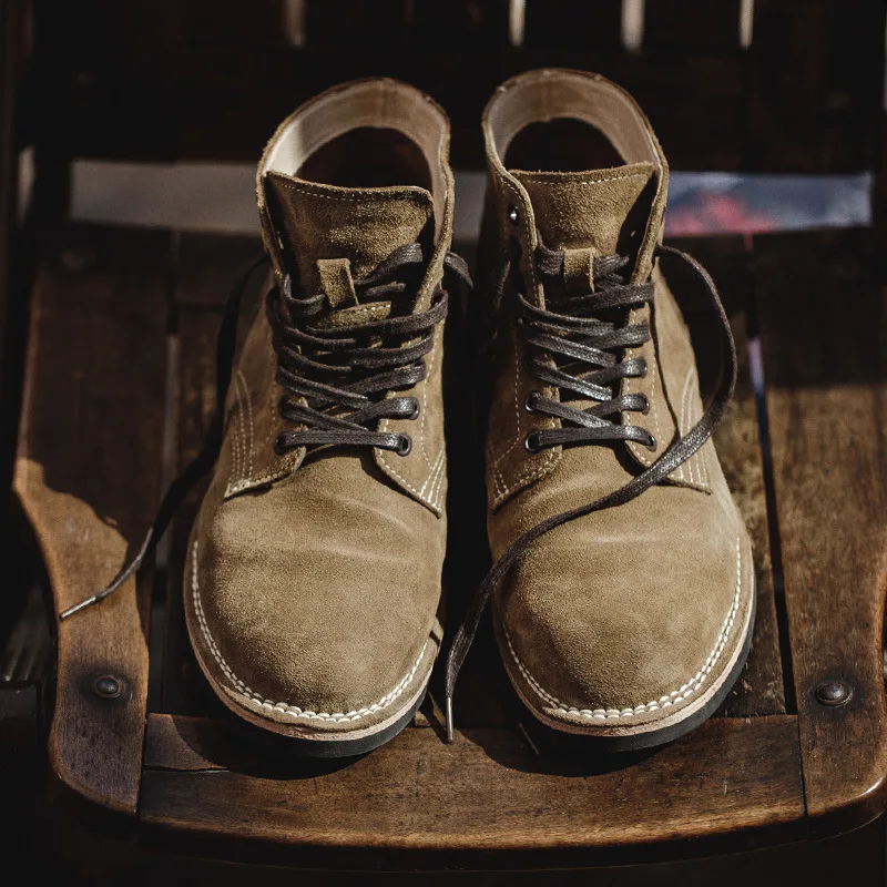 Men's Work Boots Spring American Style High Top Desert Boots Vintage Military Boots Mid Top Motorcycle Ankle Boots - Image 3