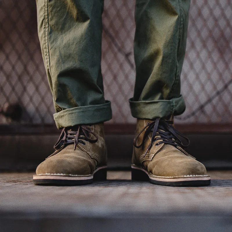 Men's Work Boots Spring American Style High Top Desert Boots Vintage Military Boots Mid Top Motorcycle Ankle Boots - Image 4
