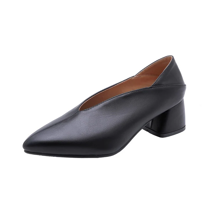 Meotina High Heels Women Pumps Fashion Square High Heels Mules Shoes Pointed Toe Office Ladies Shoes Spring New Large Size 33-46 - Image 3