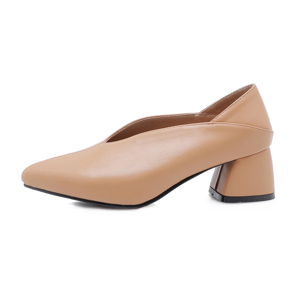 Meotina High Heels Women Pumps Fashion Square High Heels Mules Shoes Pointed Toe Office Ladies Shoes Spring New Large Size 33-46 - Image 7