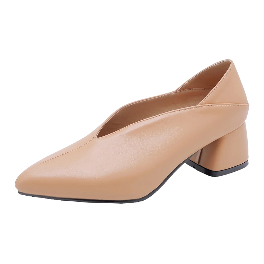 Meotina High Heels Women Pumps Fashion Square High Heels Mules Shoes Pointed Toe Office Ladies Shoes Spring New Large Size 33-46 - Image 9