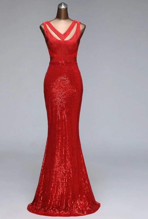 Sexy Mermaid evening dresses woman party night floor length formal dress - Image 4