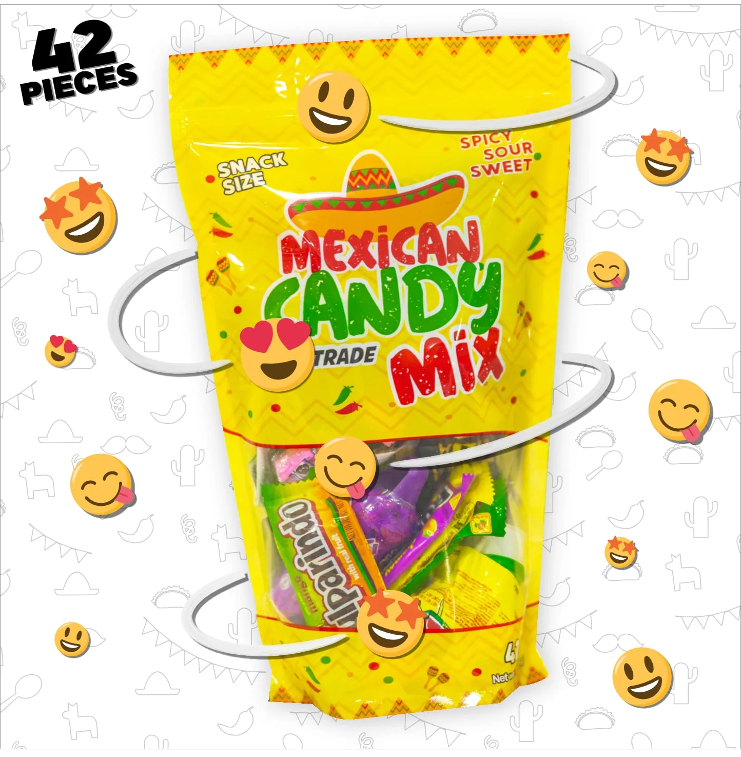 Mexican Candy Mix Assortment Snack (42 Count) Dulces Mexicanos Variety Of Best Sellers Spicy, Sweet, and Sour Bulk candies, Includes Luca, Pelon, Pulparindo, Rellerindo, by JVR TRADE - Image 6