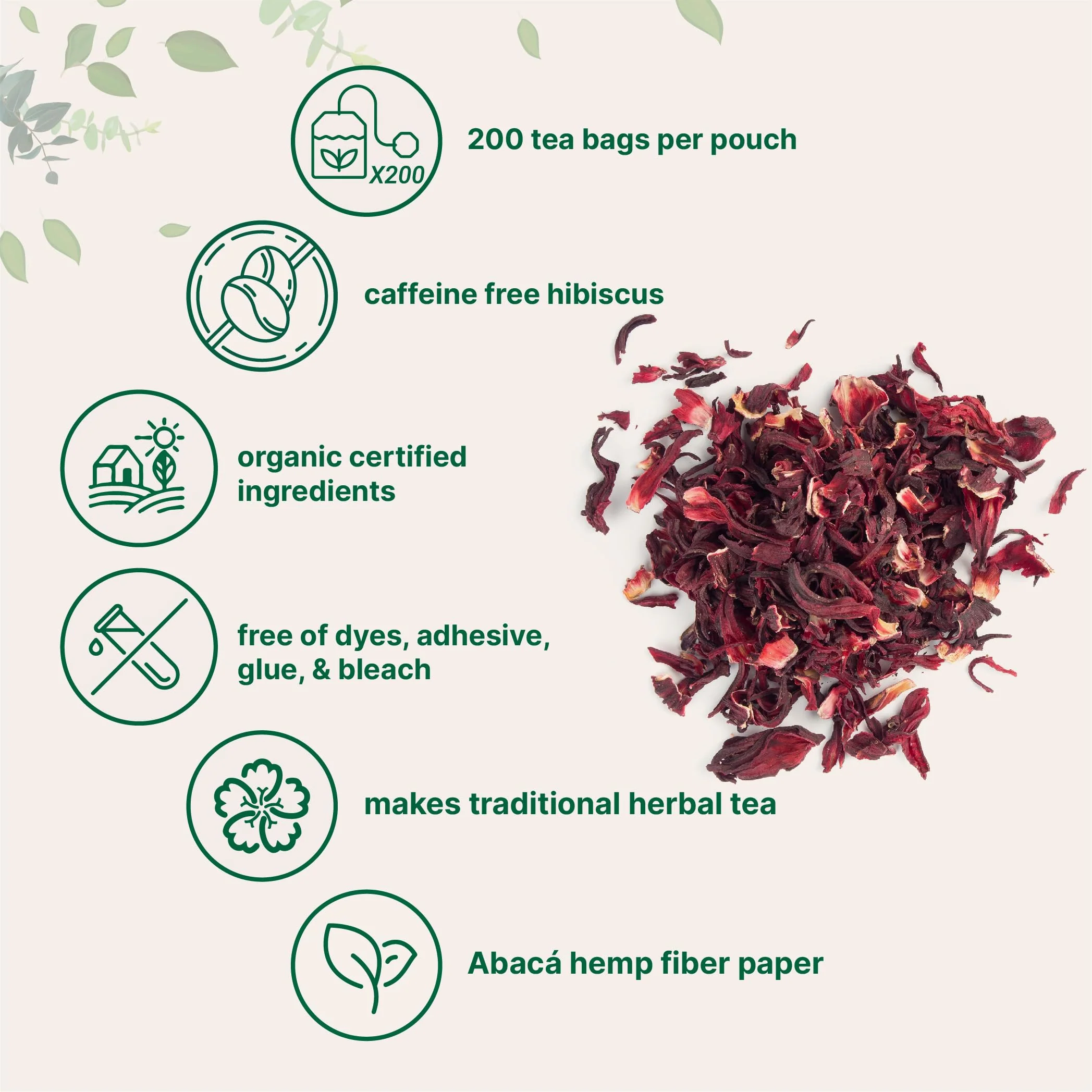 Micro Ingredients Organic Hibiscus Tea Bags, 200 Count | Premium Source for Herbal Tea | Eco-Friendly Hemp Paper Tea Bags | Caffeine Free, Non-GMO, No Sugar - Image 5