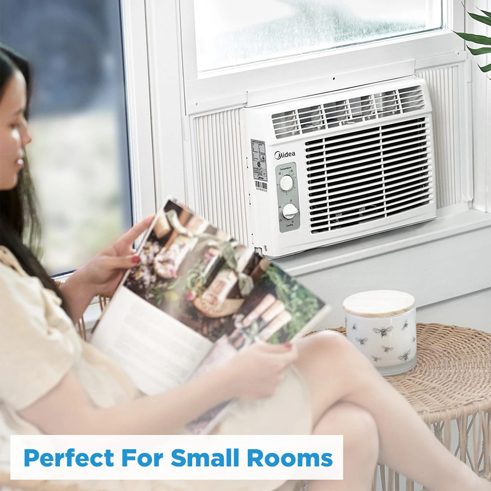 Midea 5,000 BTU EasyCool Small Window Air Conditioner - Cool up to 150 Sq. Ft. with Easy-to-Use Mechanical Controls and Reusable Filter, Perfect for Small Bedroom, Living Room, Home Office - Image 10