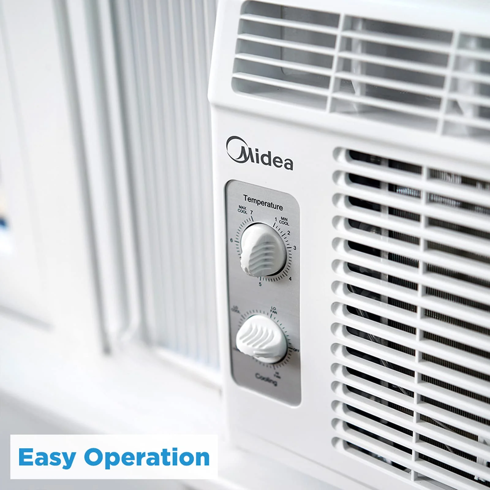 Midea 5,000 BTU EasyCool Small Window Air Conditioner - Cool up to 150 Sq. Ft. with Easy-to-Use Mechanical Controls and Reusable Filter, Perfect for Small Bedroom, Living Room, Home Office - Image 8