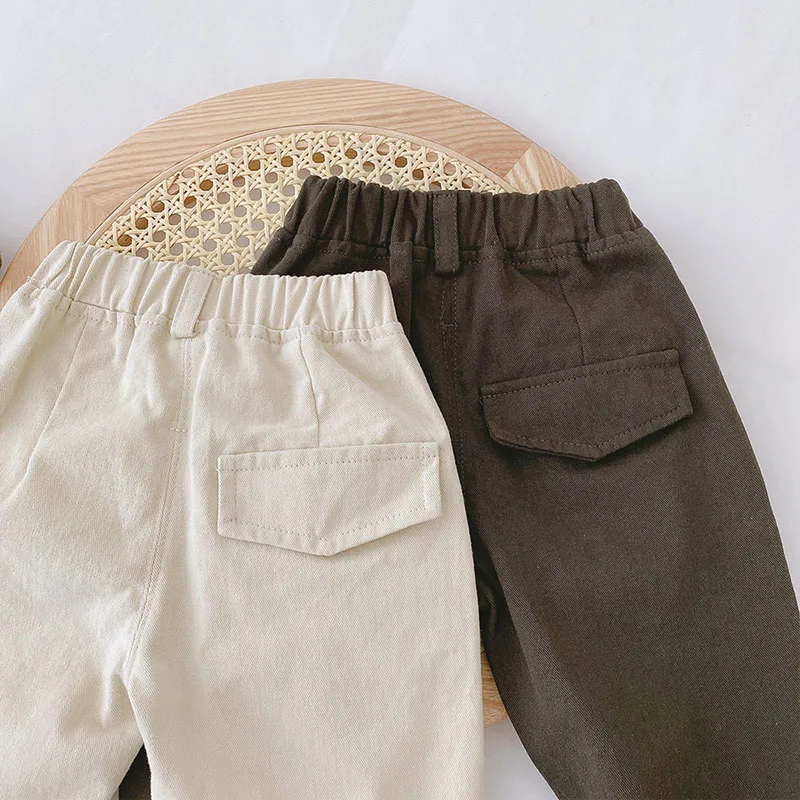 MILANCEL 2024 Spring Autumn Solid Kids Boys Straight Pants Fashion Children Clothing Trousers Brief Jeans for 1-6 Years - Image 3