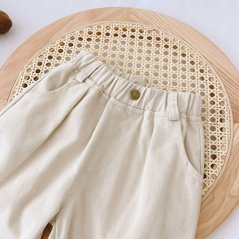 MILANCEL 2024 Spring Autumn Solid Kids Boys Straight Pants Fashion Children Clothing Trousers Brief Jeans for 1-6 Years - Image 11