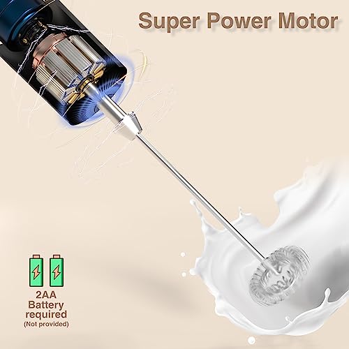 Milk Frother Handheld for Coffee with Stand - AGFOO hand frother wand, Electric whisk Drink Mixer Mini Foamer for Cappuccino, Frappe, Matcha, Hot Chocolate, Silver/Black - Image 6