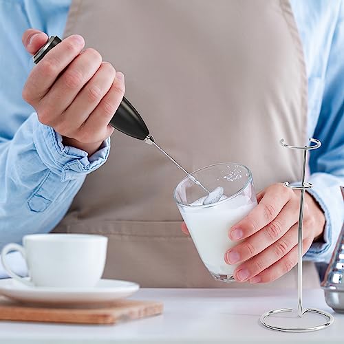 Milk Frother Handheld for Coffee with Stand - AGFOO hand frother wand, Electric whisk Drink Mixer Mini Foamer for Cappuccino, Frappe, Matcha, Hot Chocolate, Silver/Black - Image 7