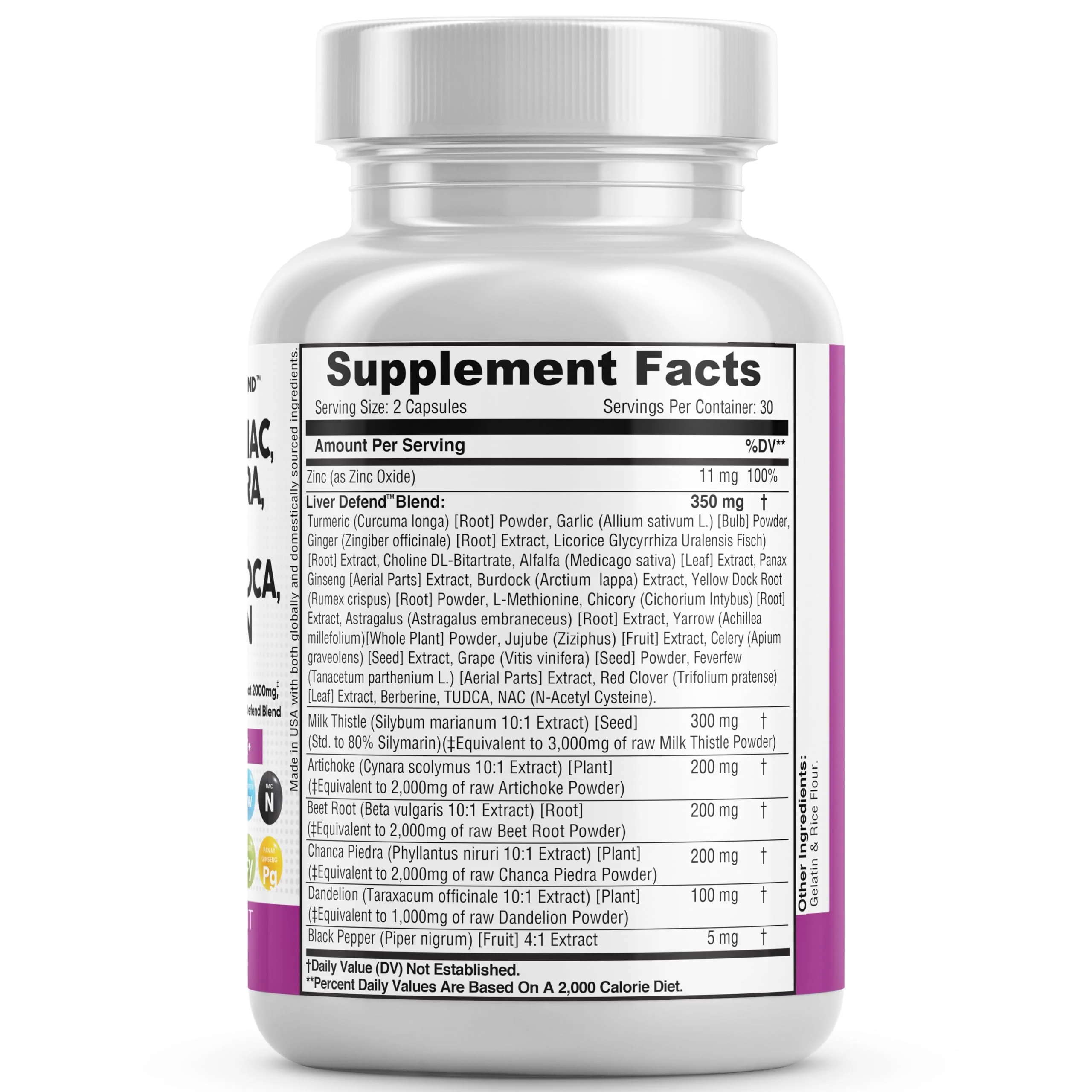 Milk Thistle 3000mg NAC Chanca Piedra 2000mg Beet Root 2000mg Artichoke 2000mg Dandelion Root 1000mg - Liver Cleanse Detox & Repair Supplement Plus TUDCA Choline and Ginger - Made in USA 60 Caps - Image 2