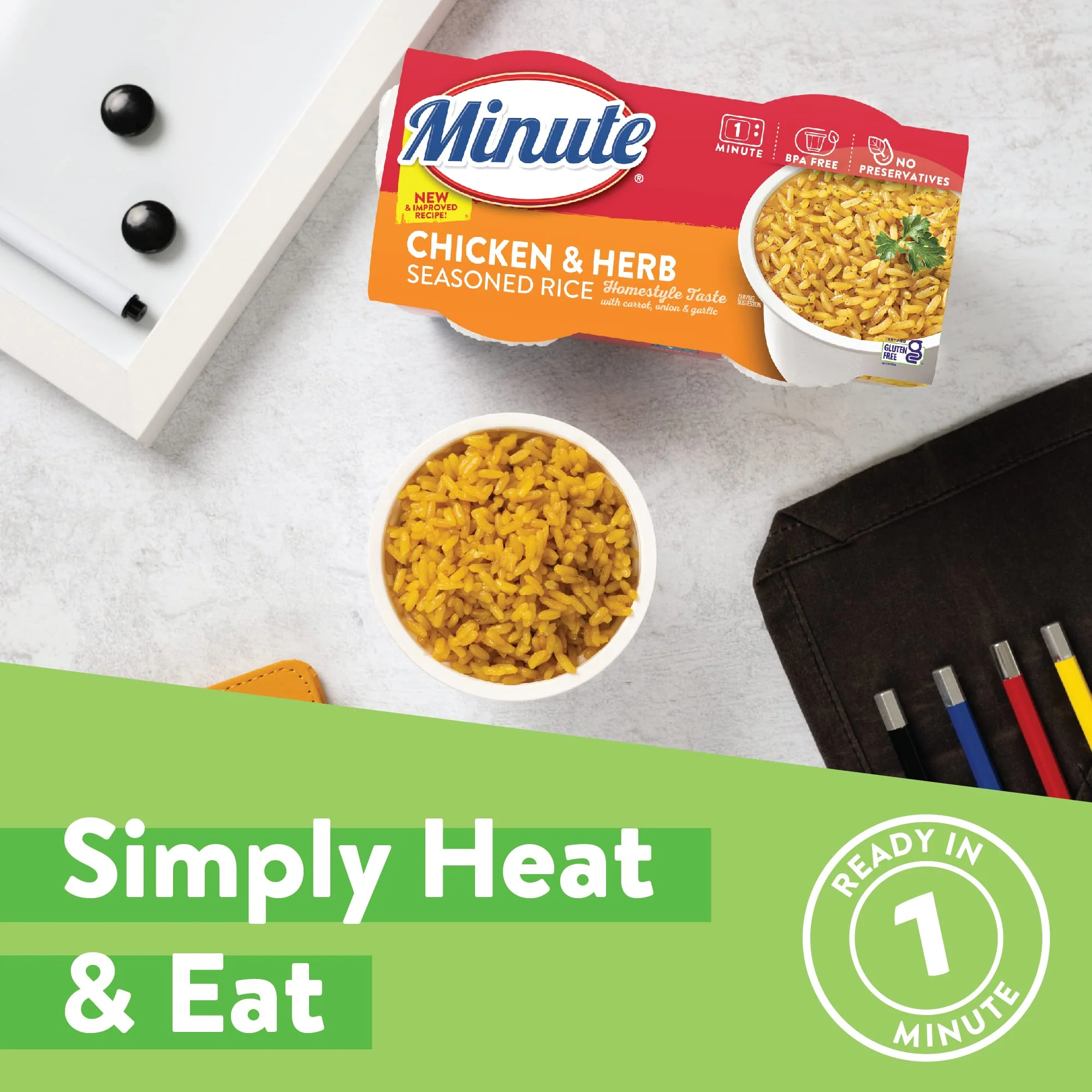 Minute Ready-to-Serve Chicken- and Herb-Flavored Rice, Microwavable Rice Cups, 4.4-Ounce Cups, 2 Count, (Pack of 8) - Image 7