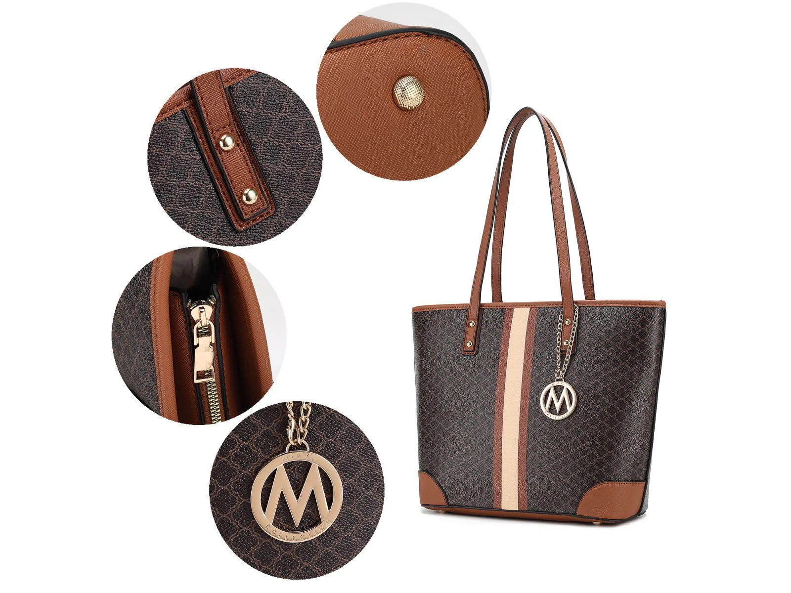 MKF Collection Arya Vegan Leather Women's Tote Bag with Wristlet Pouch– 2 pieces by Mia k - Image 4