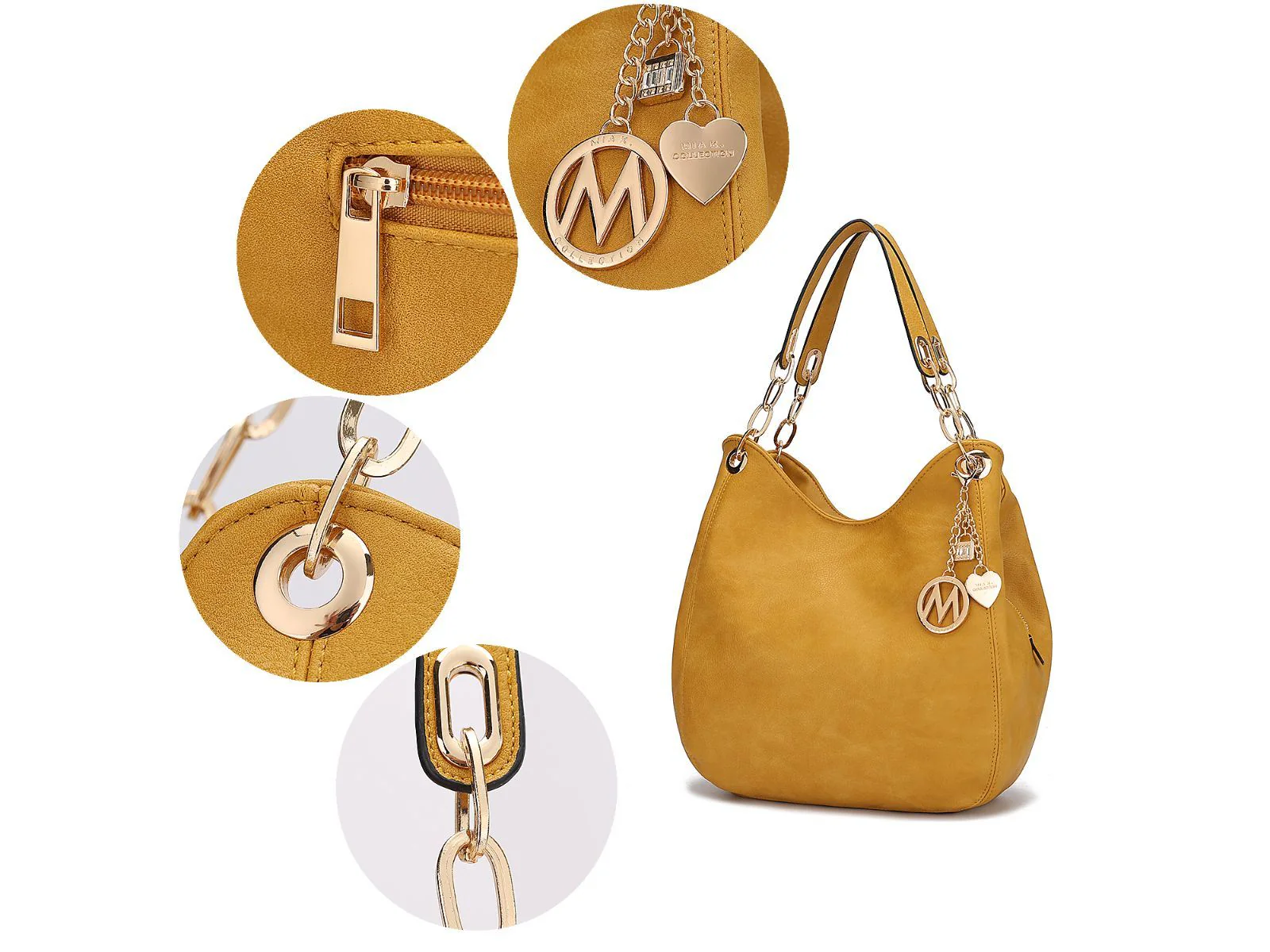 MKF Collection Ashley Vegan Leather Women's Hobo Shoulder Bag with Wallet- 2 pieces by Mia k - Image 74