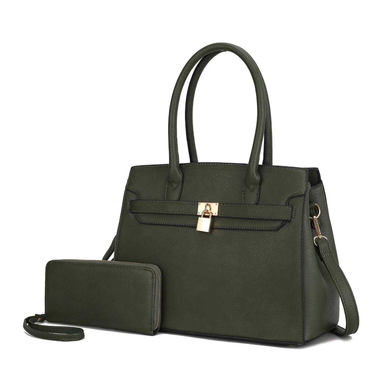 MKF Collection Bruna Satchel Handbag with a Matching Wallet by Mia K -2 pieces set - Image 3