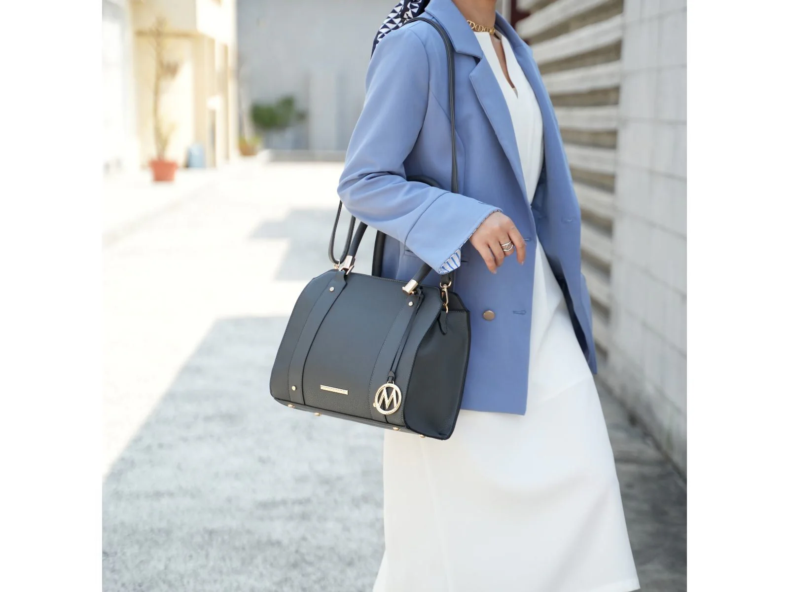MKF Collection Norah Vegan Leather Women's Satchel Bag with Wristlet – 2 pieces by Mia k - Image 32