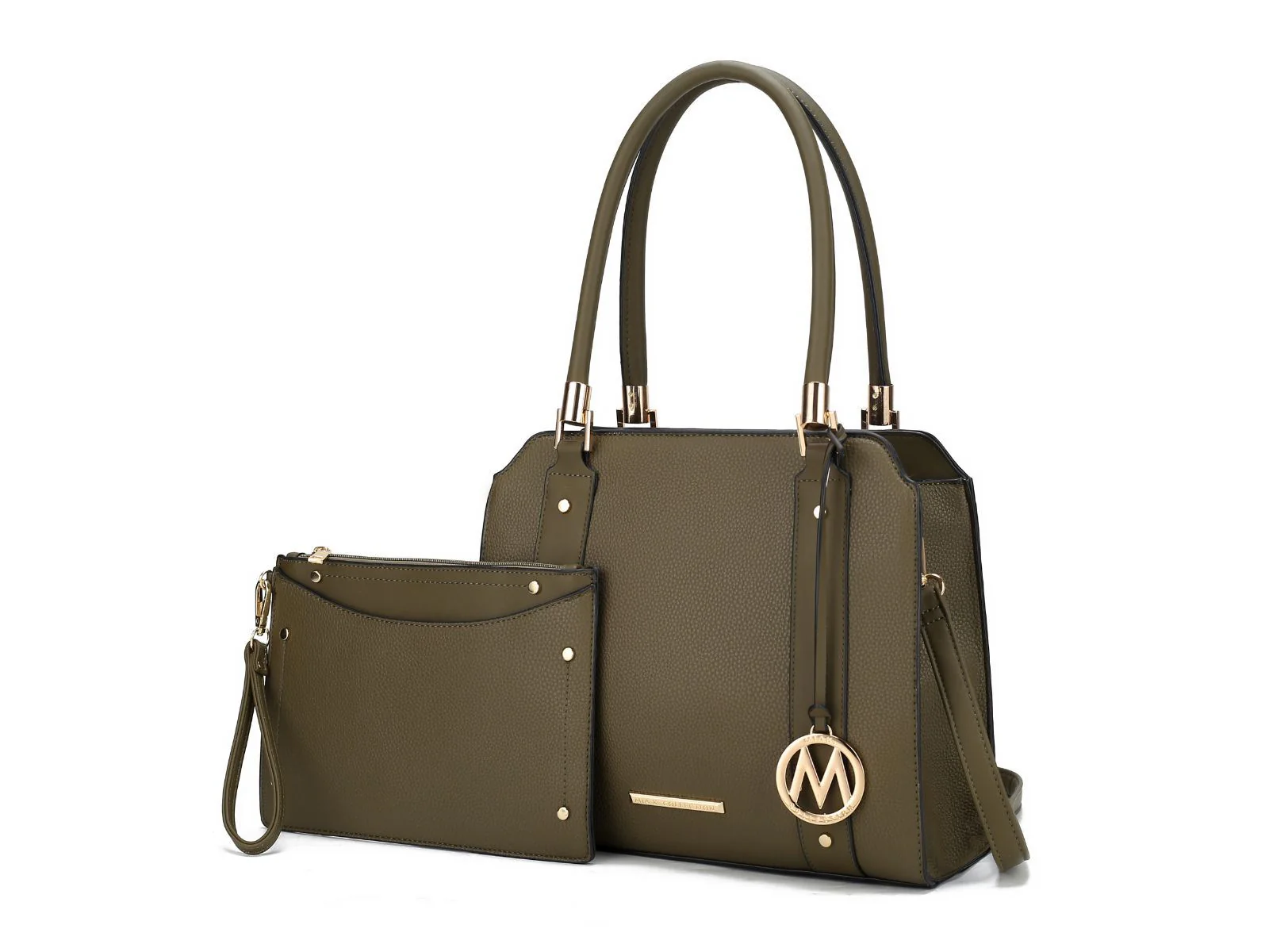 MKF Collection Norah Vegan Leather Women's Satchel Bag with Wristlet – 2 pieces by Mia k - Image 37