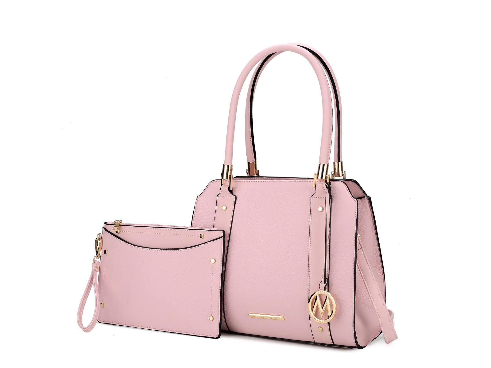 MKF Collection Norah Vegan Leather Women's Satchel Bag with Wristlet – 2 pieces by Mia k - Image 61