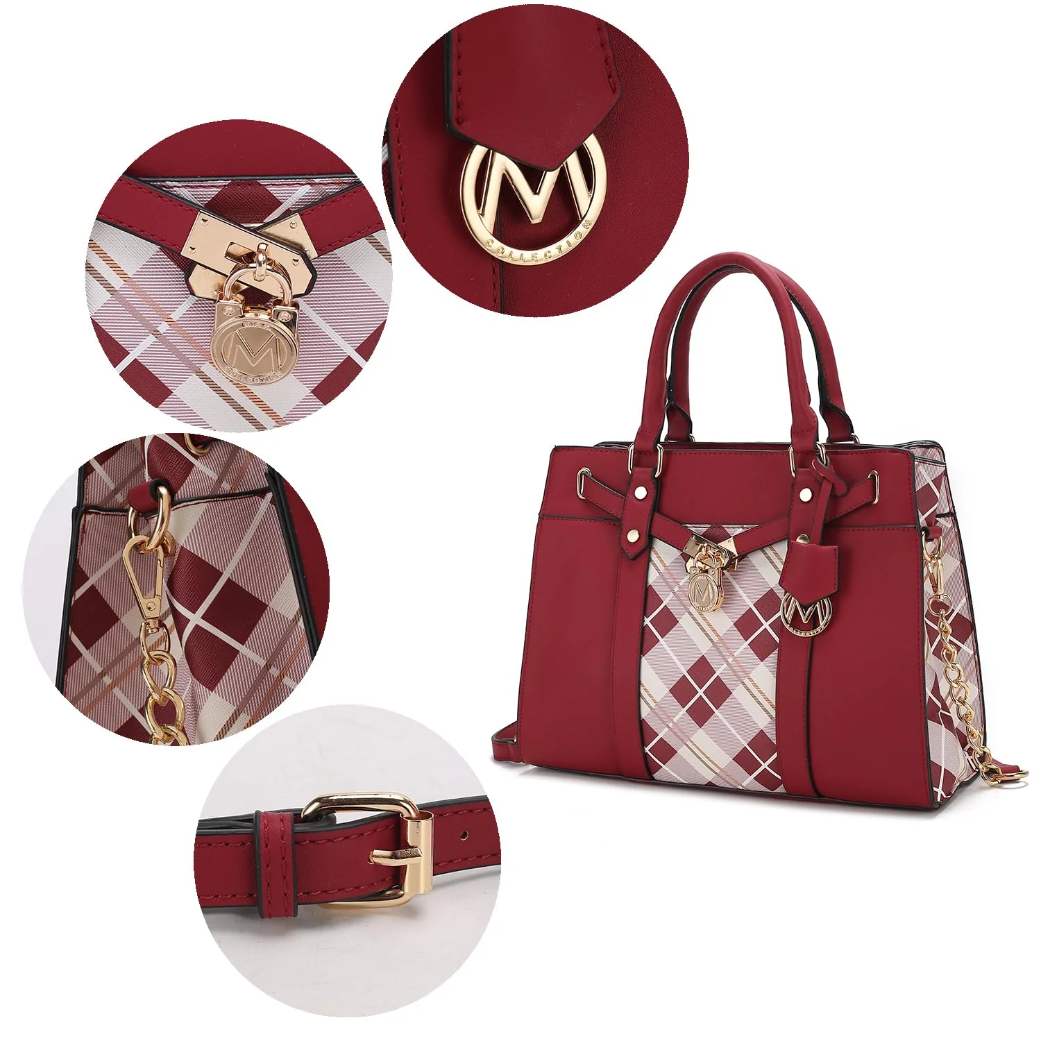 MKF Collection Satchel Bag & Wristlet Wallet Purse Set for Women, Top-Handle Crossbody Shoulder Handbag Purse - Image 2