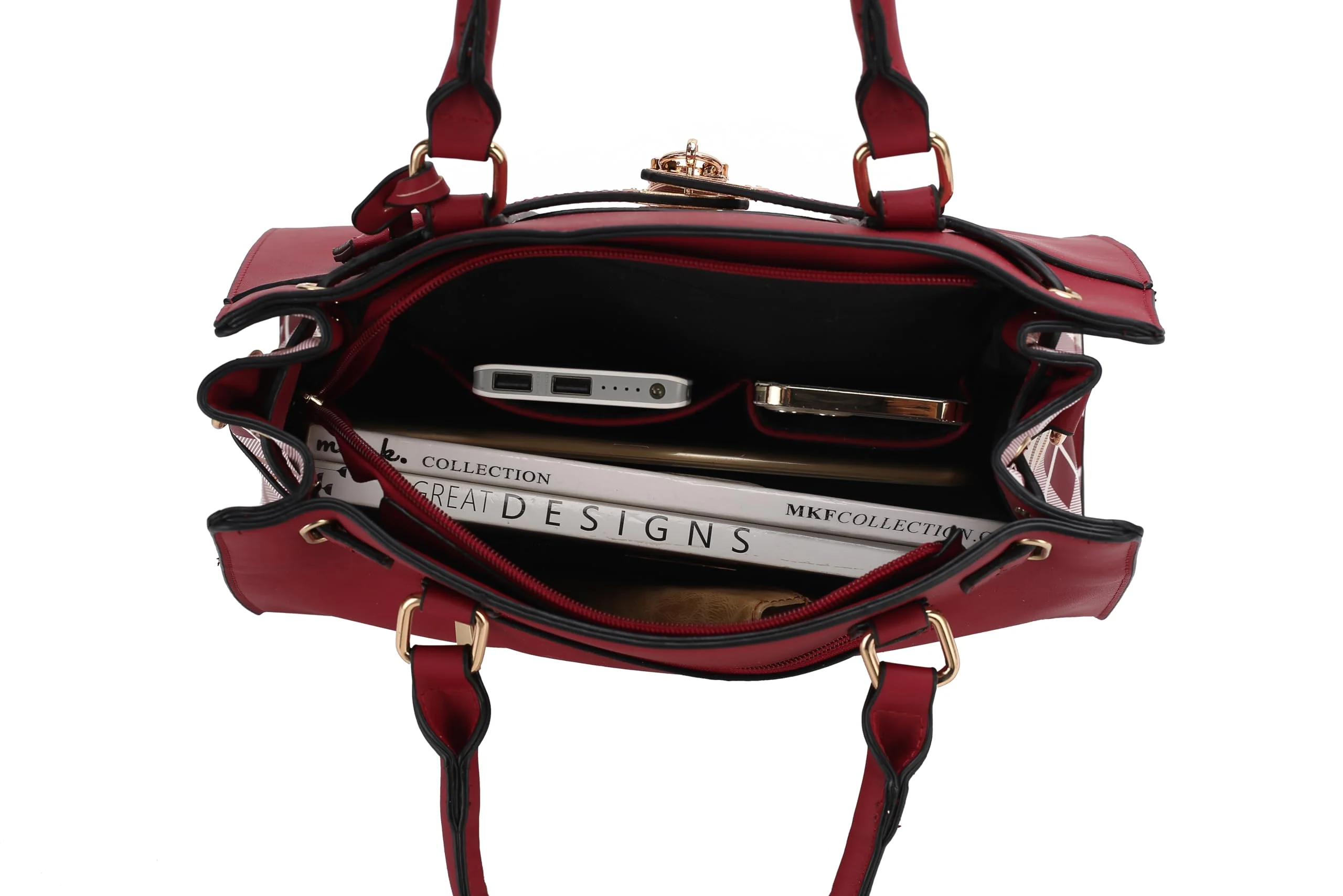 MKF Collection Satchel Bag & Wristlet Wallet Purse Set for Women, Top-Handle Crossbody Shoulder Handbag Purse - Image 3