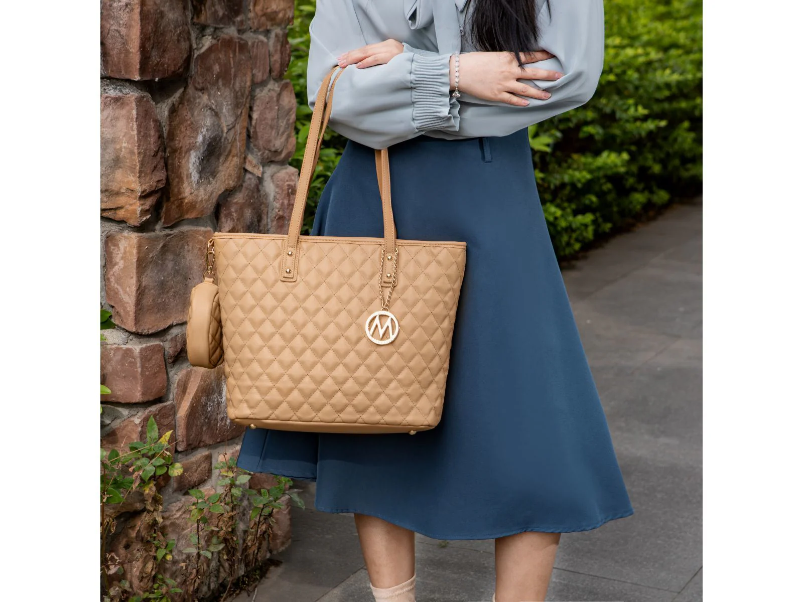 MKF Collection Tansy Quilted Vegan Leather Women's Tote Bag with Pouch– 2 pieces by Mia k - Image 26