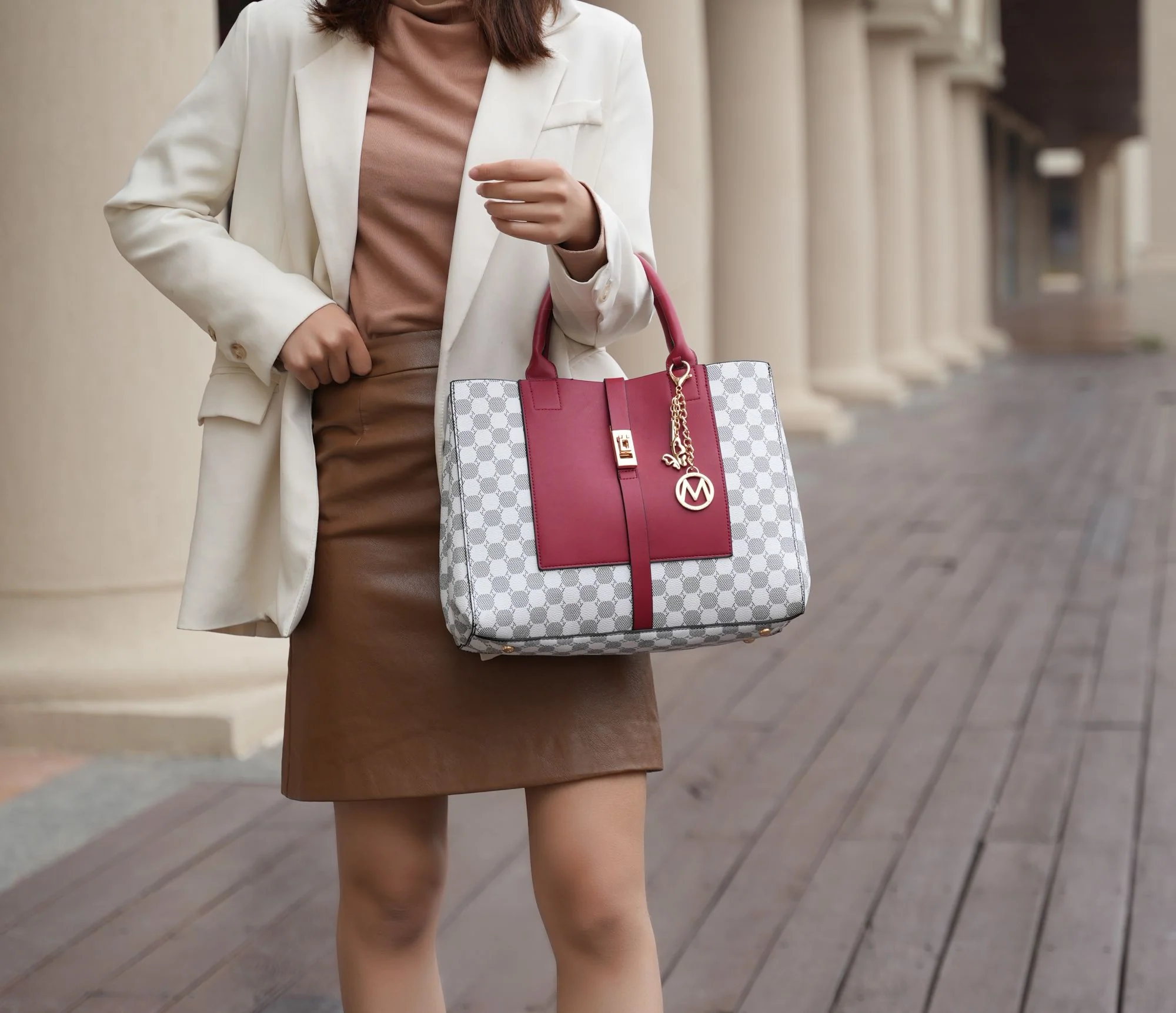 MKF Collection Yuliana Circular Print Satchel Bag with Wallet by Mia K - Image 38