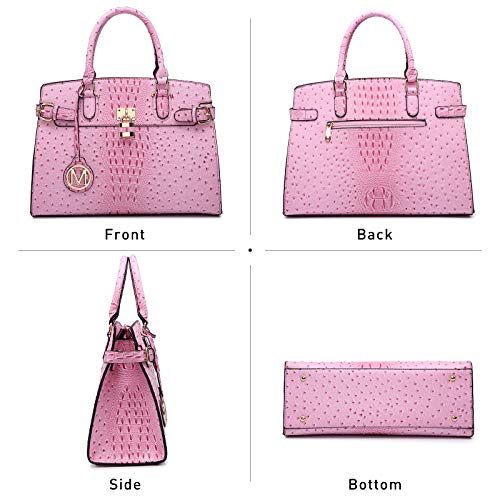 MKP Women Fashion Satchel Handbag Purse with Matching Wristlet Wallet Set 2pcs (Pink) - Image 3