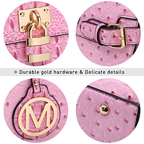 MKP Women Fashion Satchel Handbag Purse with Matching Wristlet Wallet Set 2pcs (Pink) - Image 4