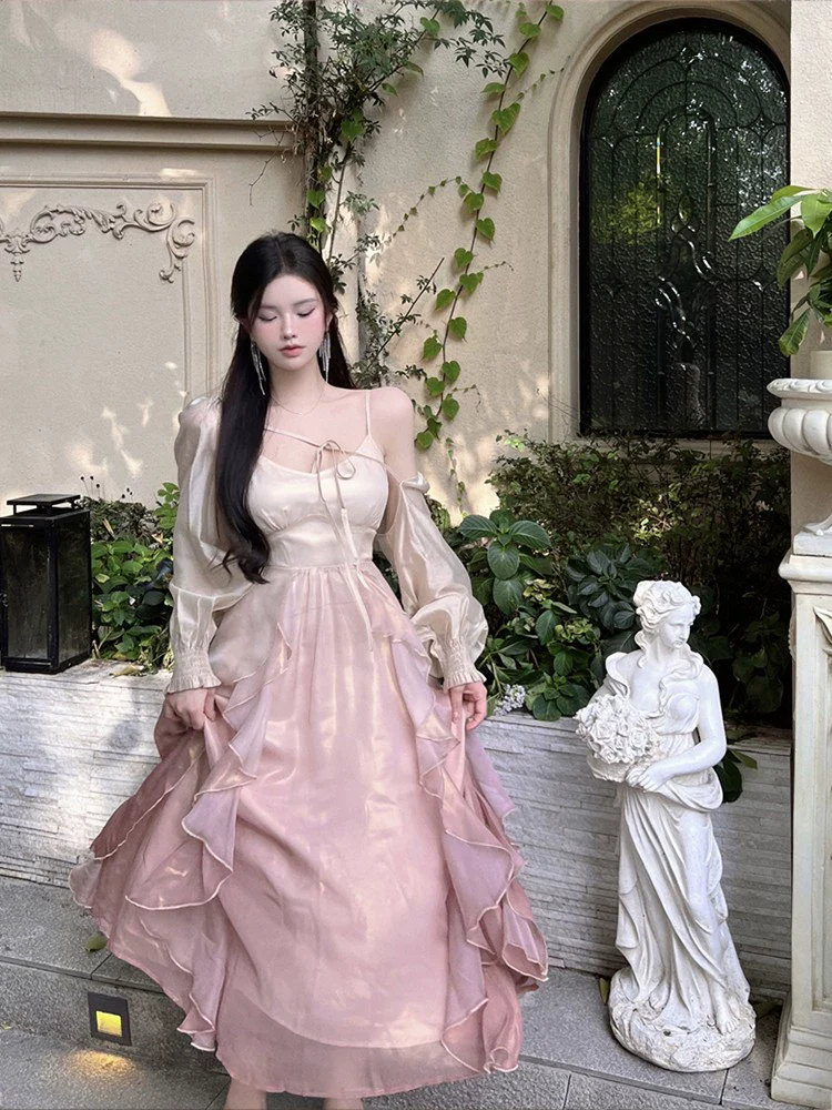 mm Loose-Fit Sweet Sexy Fairy Princess Sling Dress - Image 3