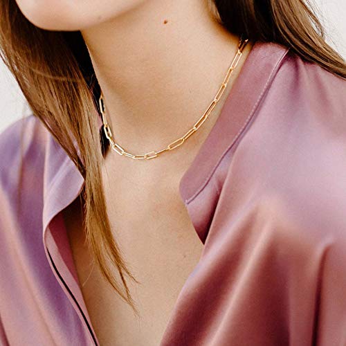 MMOOHAM Dainty Gold Initial Hexagon Necklace - Layered Choker for Women and Teen Girls - Image 6
