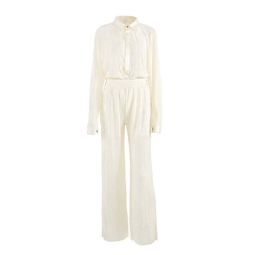 Sexy 18 Beige Pleated Wide Leg Pants Womens Pants Loose Trousers Officet Long Palazzo Pants - Image 16