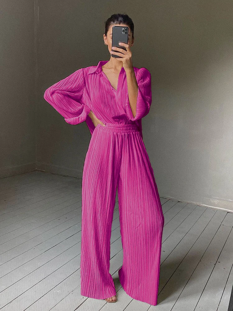 Sexy 18 Beige Pleated Wide Leg Pants Womens Pants Loose Trousers Officet Long Palazzo Pants - Image 19