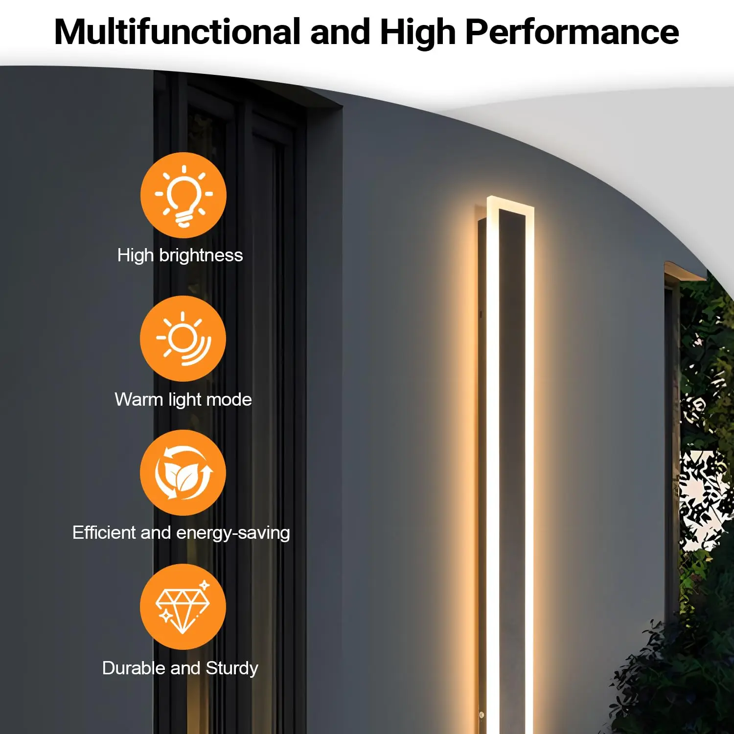 Modern Minimalist Dimmable  Outdoor Wall Lamp Waterproof Long Wall Lamp for Courtyard Garage Villa Indoor LED Lighting Fixtures - Image 5