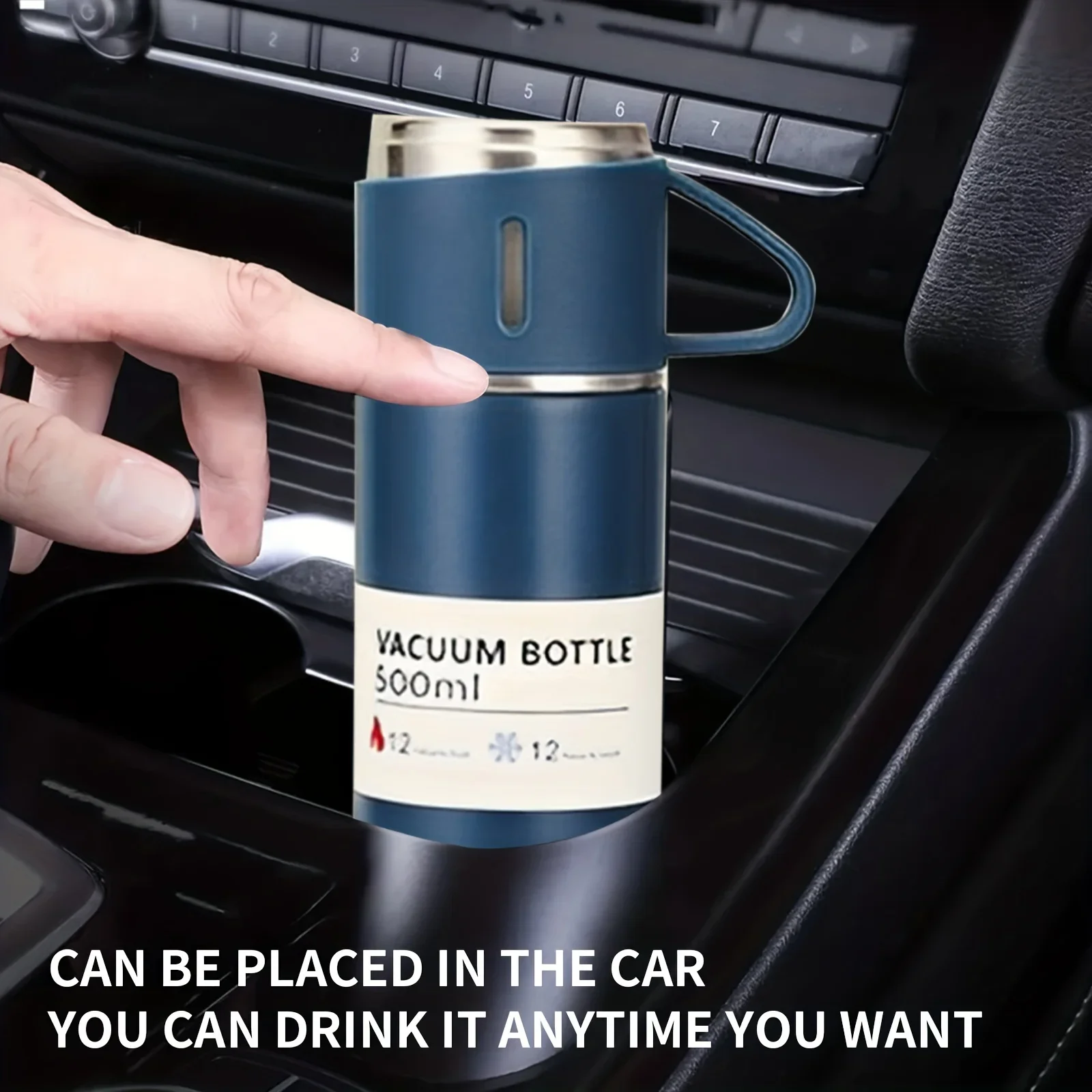 Modern Minimalist Style Large Capacity Portable Stainless Steel Vacuum Insulated Drinking Cup Equipped With A Drinking Cap - Image 4