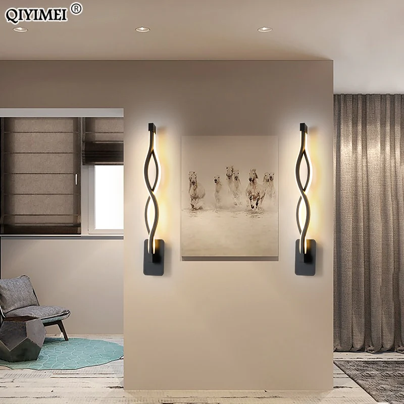 Modern Minimalist Wall Lamps Living Room Bedroom Bedside Luster AC90V-260V LED Indoor black white Lamp Aisle Lighting decoration - Image 12
