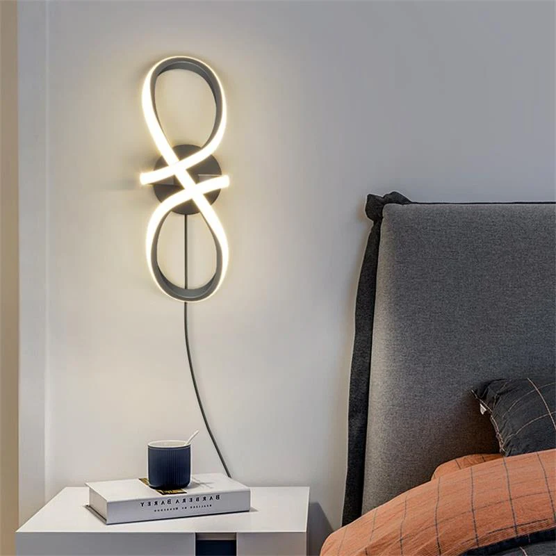 Modern Minimalist Wall Lamps Living Room Bedroom Bedside Luster AC90V-260V LED Indoor black white Lamp Aisle Lighting decoration - Image 16