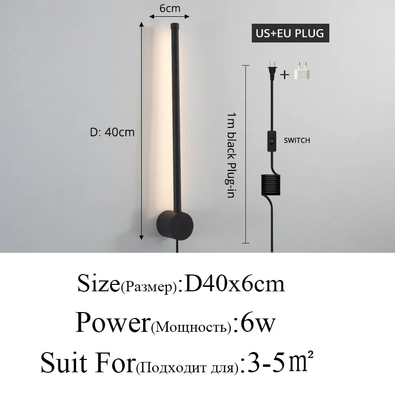 Modern Minimalist Wall Lamps Living Room Bedroom Bedside Luster AC90V-260V LED Indoor black white Lamp Aisle Lighting decoration - Image 6