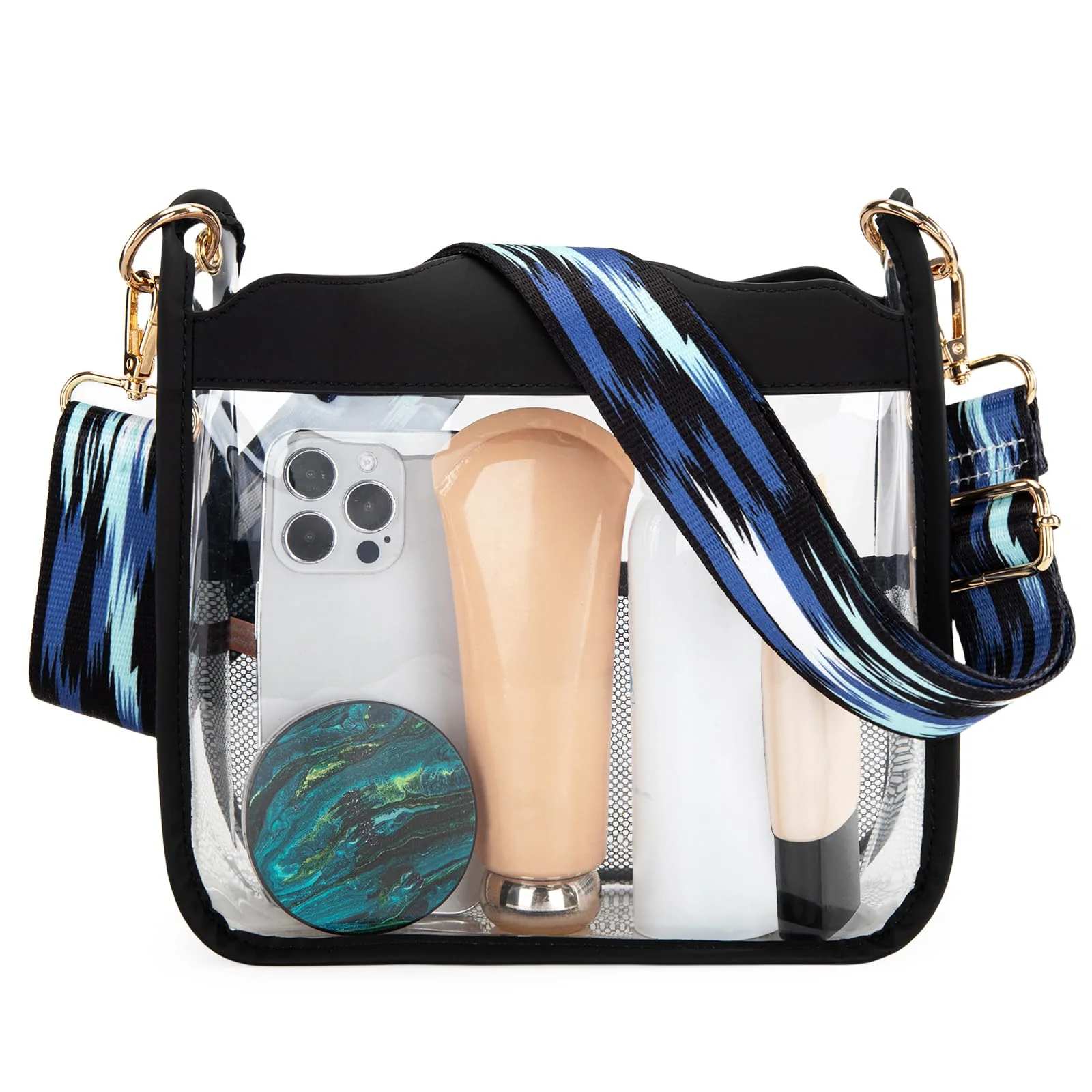 Montana West Clear Crossbody Bag with Guitar Strap Small Cross Body Purses Shoulder Handbag for Women MWC-308BK - Image 2