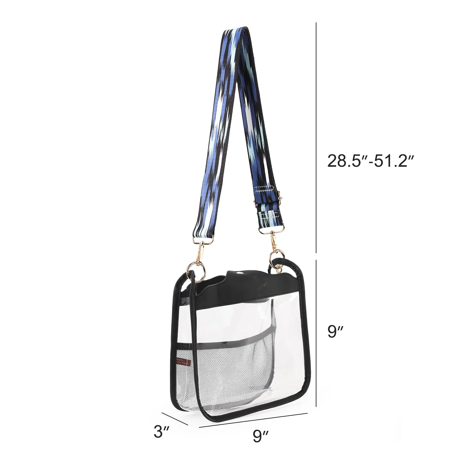 Montana West Clear Crossbody Bag with Guitar Strap Small Cross Body Purses Shoulder Handbag for Women MWC-308BK - Image 4