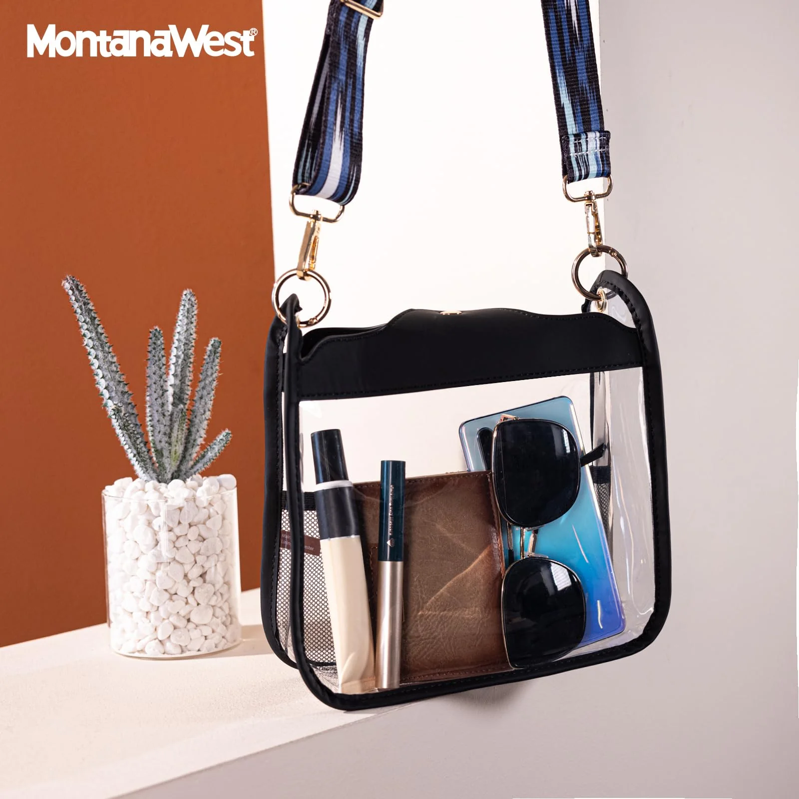 Montana West Clear Crossbody Bag with Guitar Strap Small Cross Body Purses Shoulder Handbag for Women MWC-308BK - Image 6