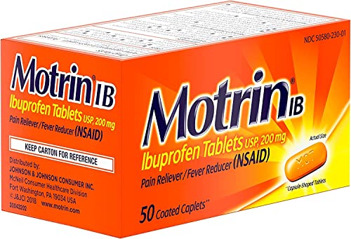 Motrin IB, Ibuprofen 200mg Tablets for Fever, Muscle Aches, Headache & Backache, 50 ct - Pack of 2 - Image 3