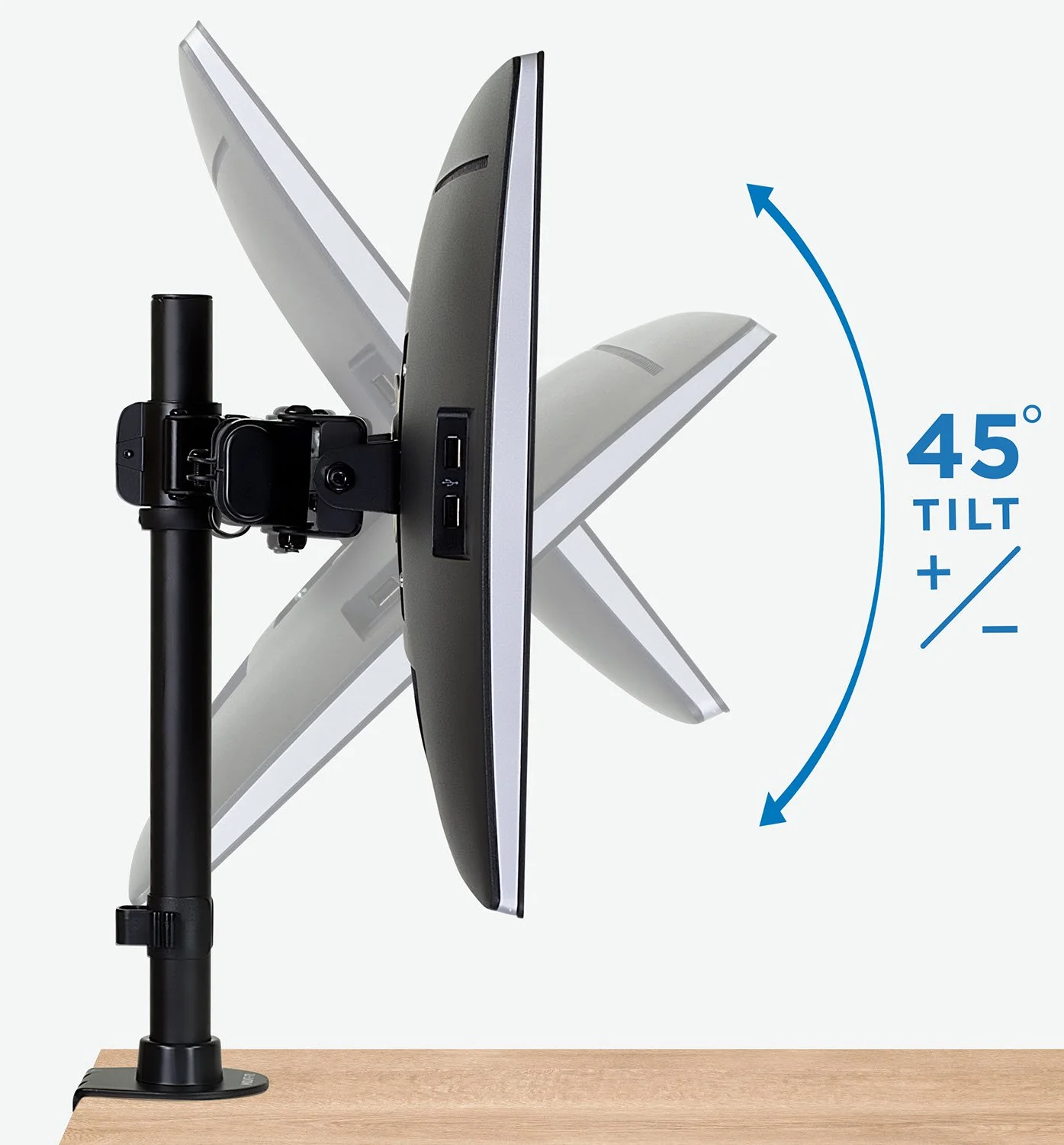 Mount-It! Dual Monitor Mount | Double Monitor Desk Stand Arm | Fits 2 Computer Screens 17 19 20 21 22 24 27 Inch | Two VESA 75 100 Compatible Displays | C-Clamp and Grommet Bases Included - Image 2