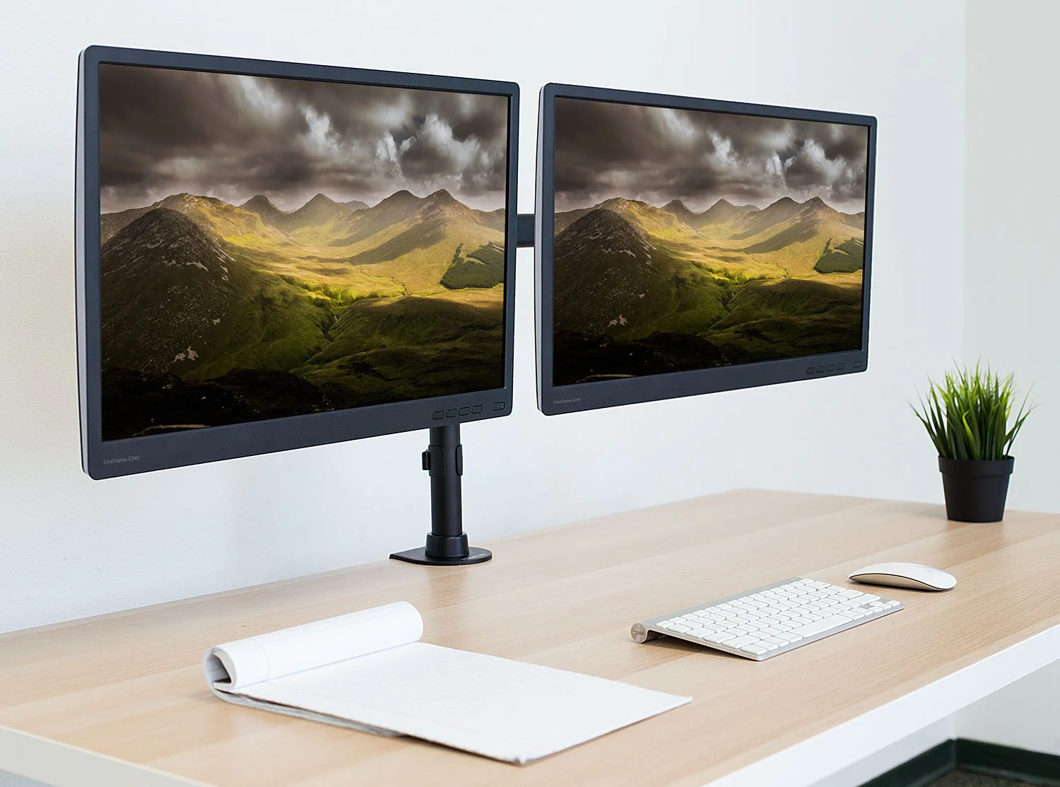 Mount-It! Dual Monitor Mount | Double Monitor Desk Stand Arm | Fits 2 Computer Screens 17 19 20 21 22 24 27 Inch | Two VESA 75 100 Compatible Displays | C-Clamp and Grommet Bases Included - Image 9