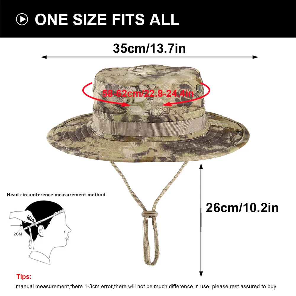 Multicam Tactical Airsoft Sniper Camouflage Bucket Boonie Hats Nepalese Cap SWAT Army Panama Military Accessories Summer Men - Image 9